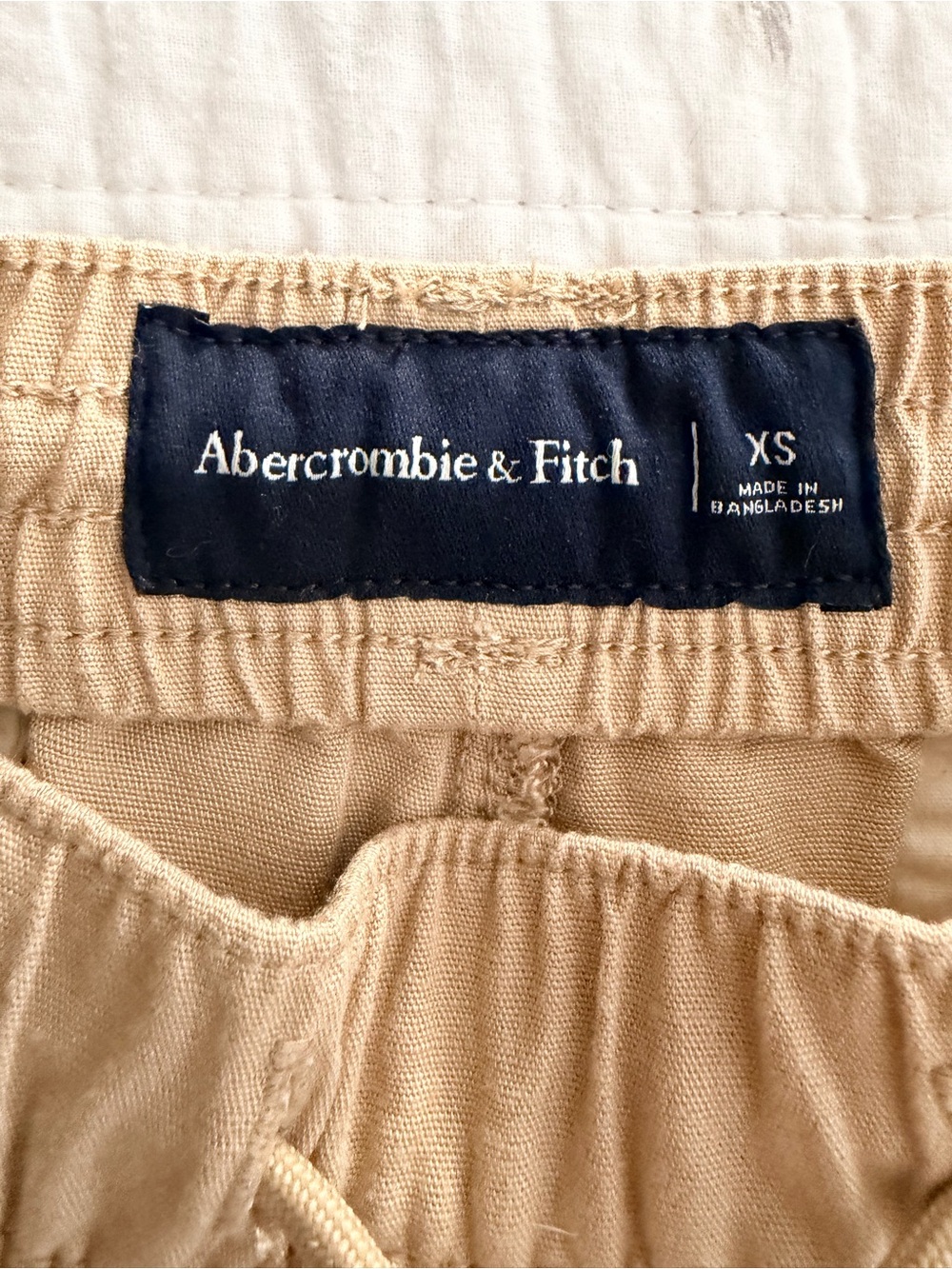 Abercrombie & Fitch Tan Beige Shorts with Navy Label